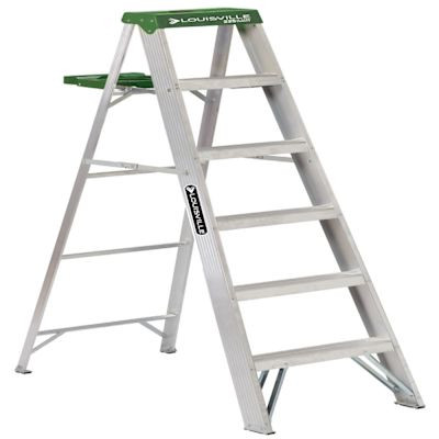 Louisville Ladder As4000 6 Ft. 225 Lb. Aluminum Step Ladder W/ Molded Pail Shelf