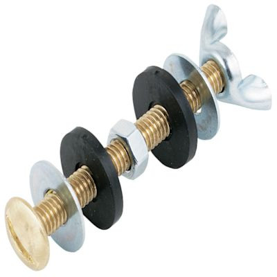 Toilet Tank Bolts And Nuts, 5/16" X 3", Solid Brass, Package Of 10