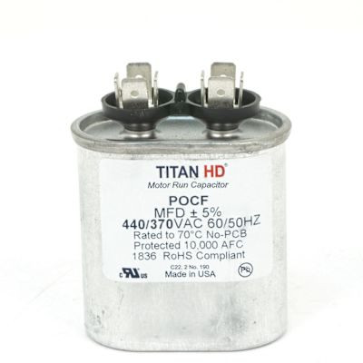 Packard Titan Hd Run Capacitor 7.5 Mfd 440/370 Volt Oval, Box Of 5