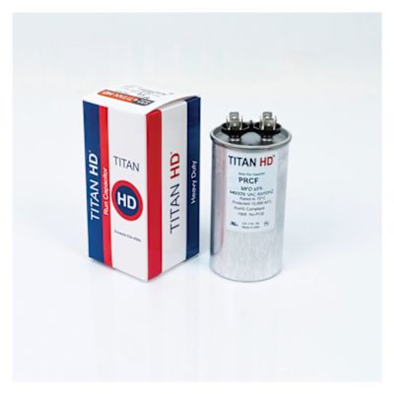 Packard Titan Hd Run Capacitor 50 Mfd 440/370 Volt Round, Box Of 5