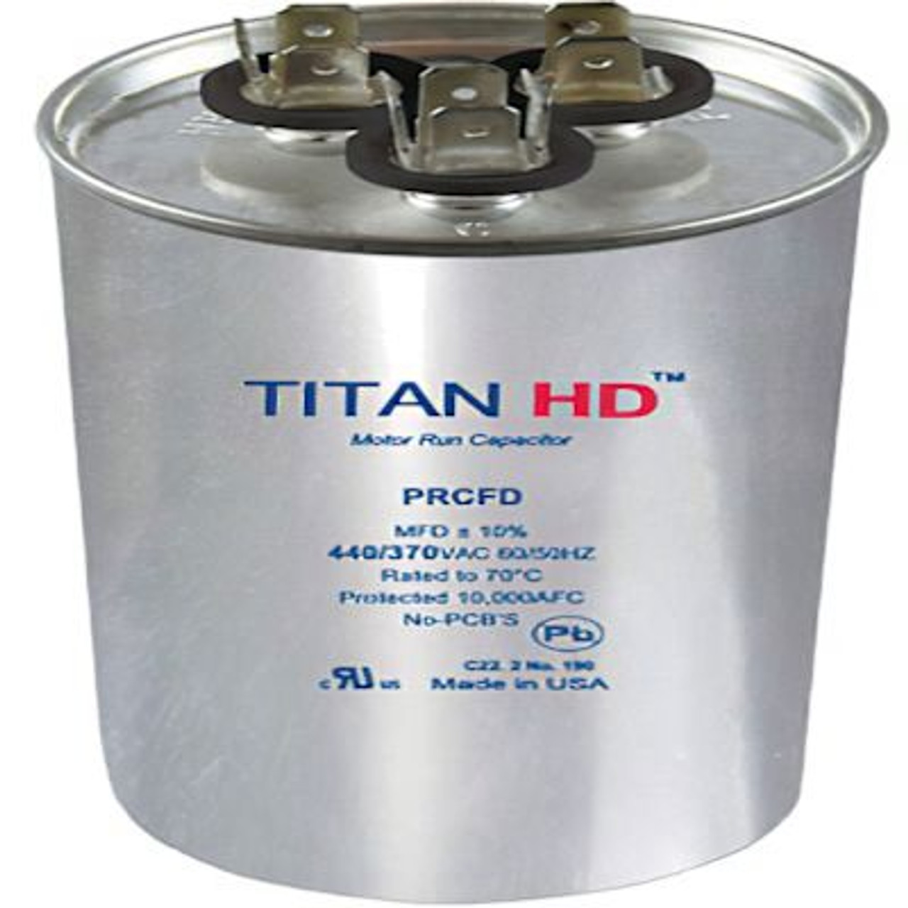 Packard Titan Hd Run Capacitor 60+7.5 440/370 Volt Round, Box Of 5
