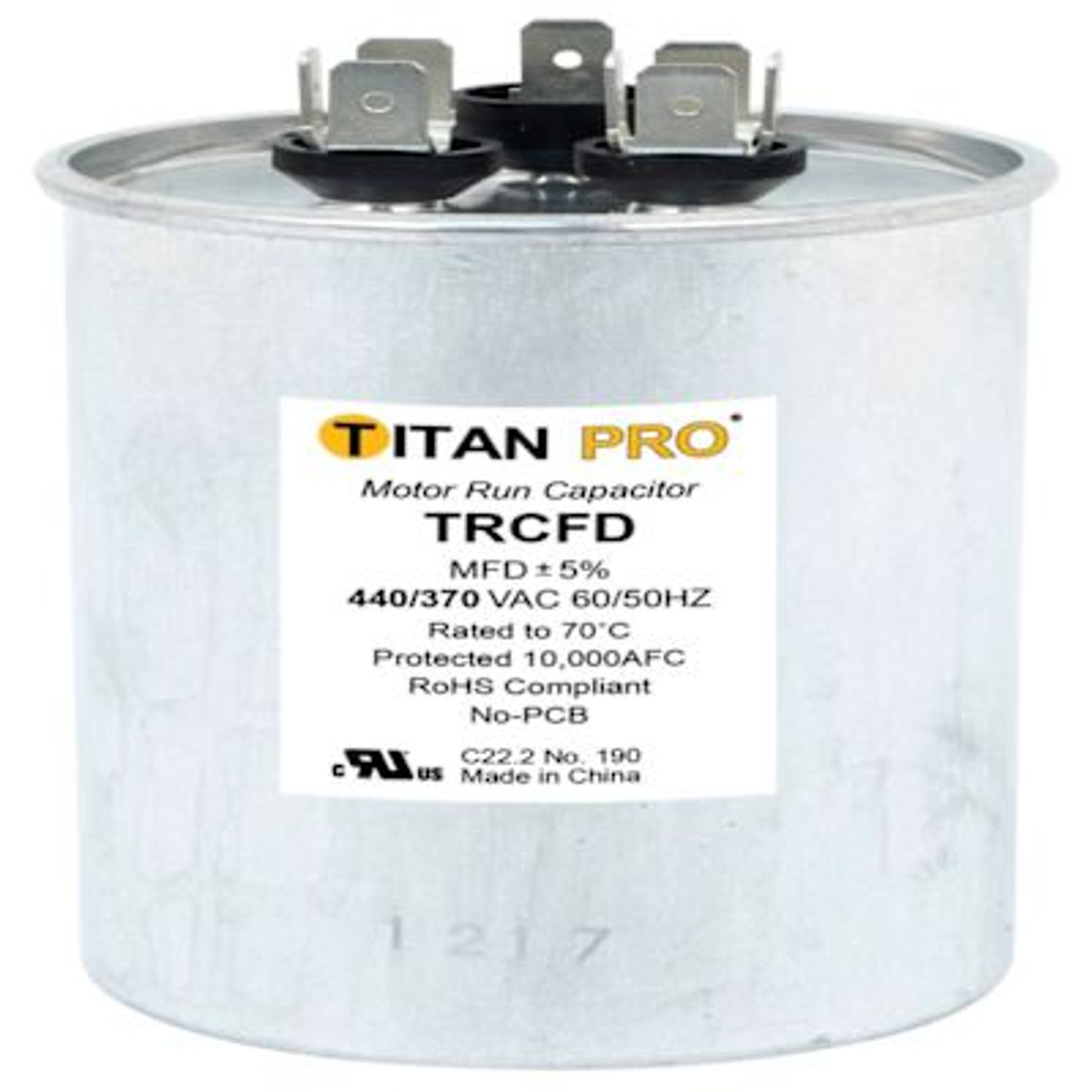 Packard Titan Pro Run Capacitor 20+5 Mfd 440/370 Volt Round, Box Of 5