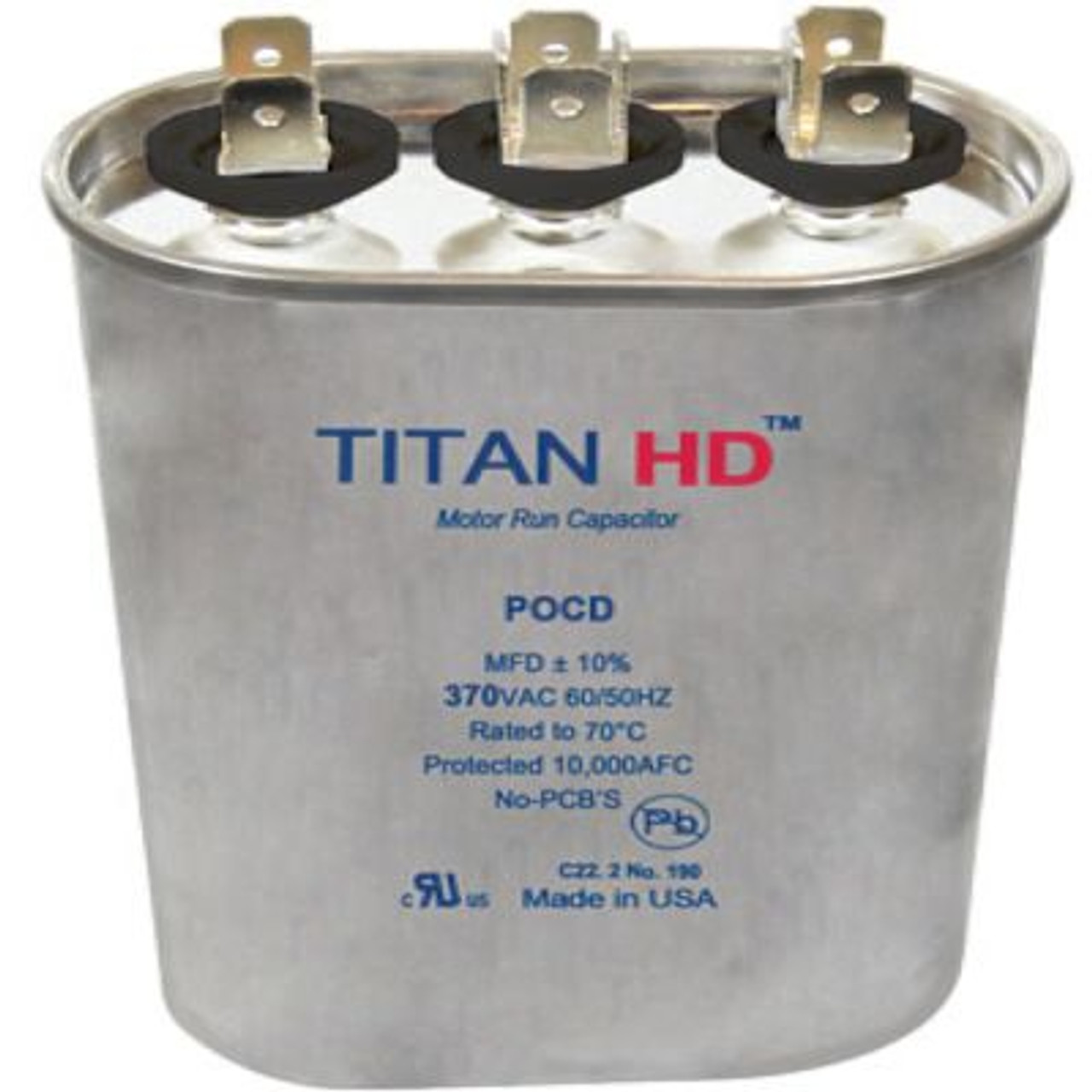 Packard Titan Hd Run Capacitor 25+7.5 Mfd 370 Volt Oval, Box Of 5
