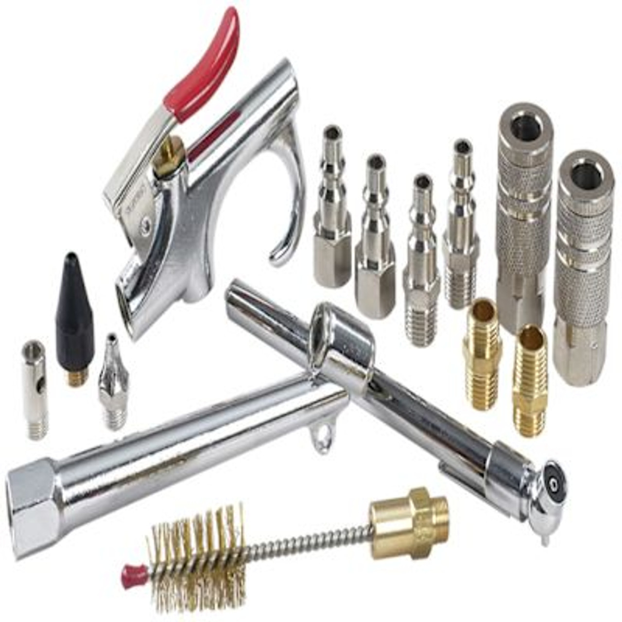 Powermate 15 Pc Accessory Kit W/Connectors, Tire Gauge, Tire Chuck, Qc, Blow Gun