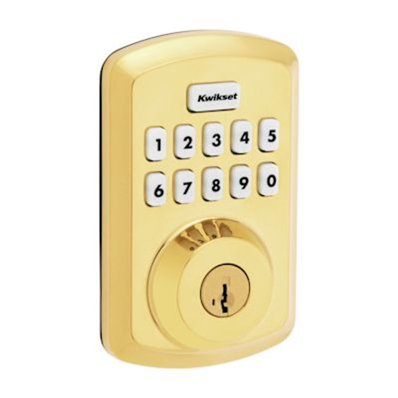 Kwikset Powerbolt 250 Transitional Keypad Electronic Lock, Polished Brass