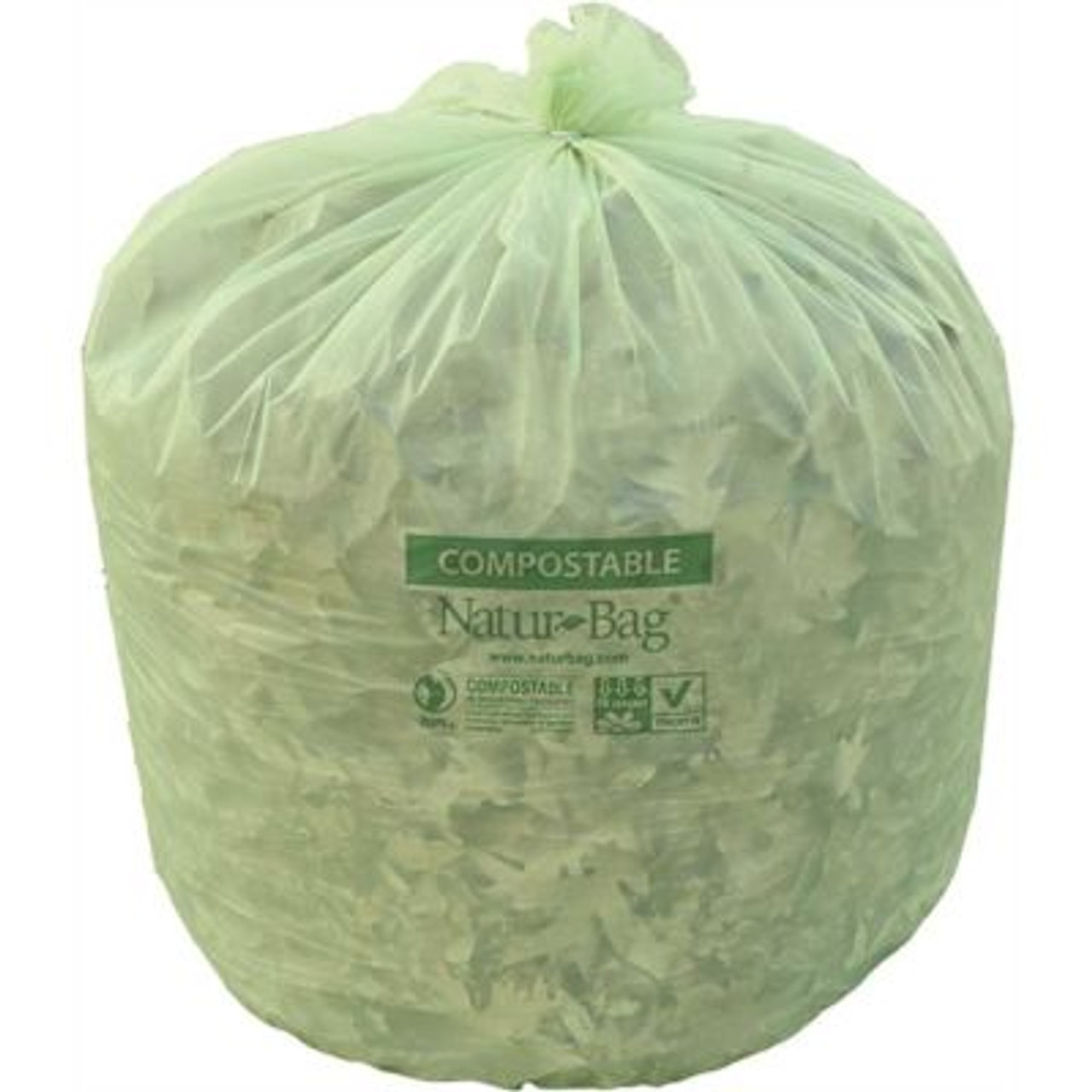 Natur-Bag 96 Gal. 54 In. X 59 In. Compostable Trash Bags 6 Rolls Of 10, (Green) (60-Case)