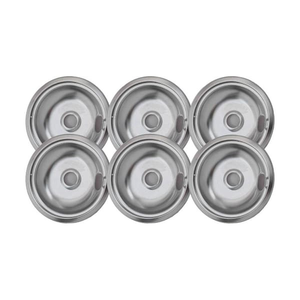Universal 8" Chrome Drip Bowl, Package Of 6