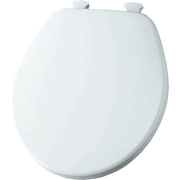 Church By Bemis Round Closed Front Wood Toilet Seat In White Removes For Easy Cleaning