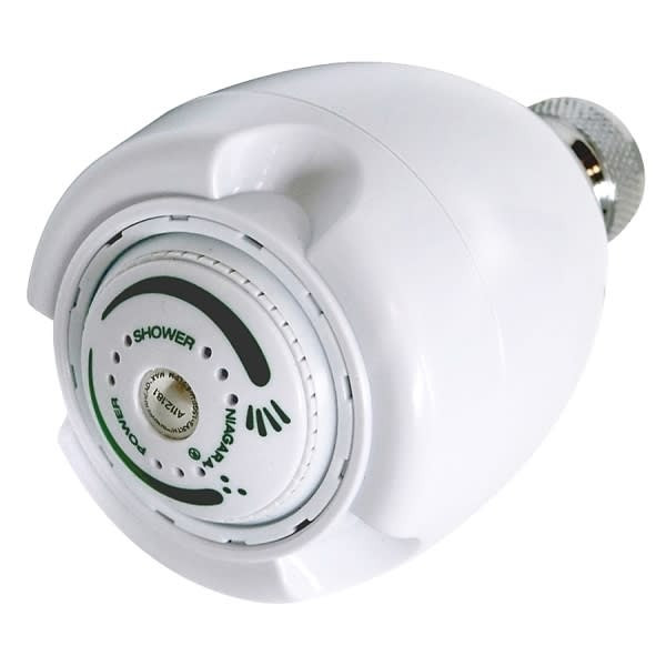Niagara Earth Spa 3 Spray Setting 1.5 GPM Fixed Mount Showerhead In White