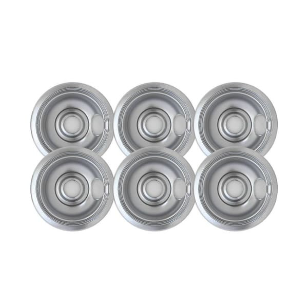 Universal 6" Chrome Drip Bowl, Package Of 6