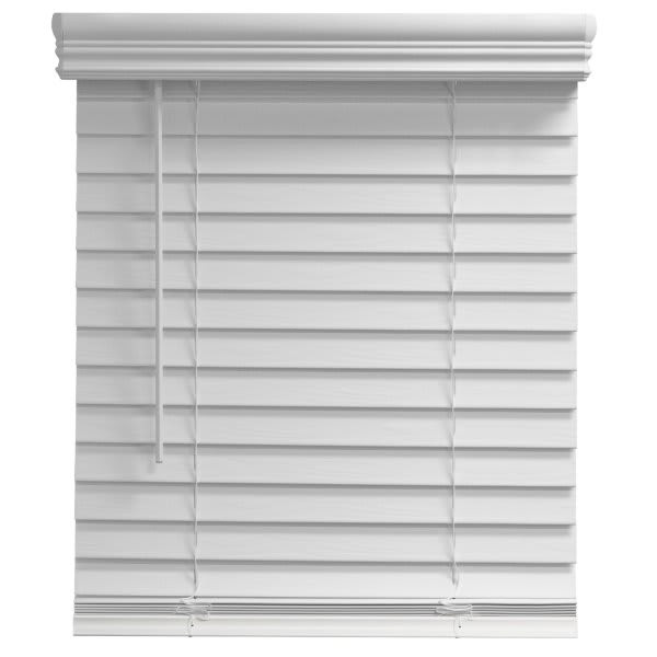 Champion 2 In. Embossed Faux Wood 25 In. X 72 In. Room Darkening Blind, White