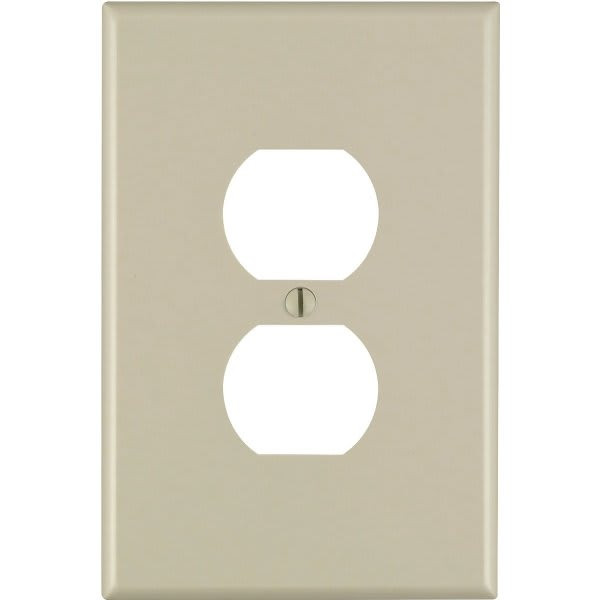Leviton 1-Gang Jumbo Duplex Outlet Wall Plate, Ivory, 86103-I