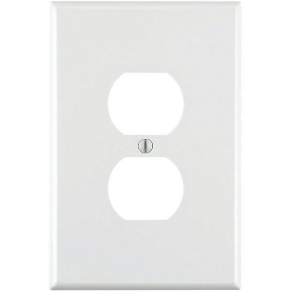 Leviton 1-Gang Jumbo Duplex Outlet Wall Plate, White
