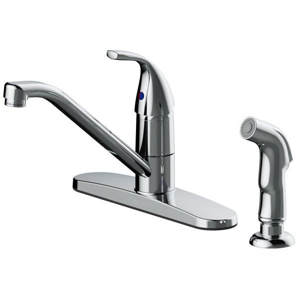 Seasons Anchor Point Single-Handle Mid-Arc Kitchen Faucet With Side Sprayer, Chrome