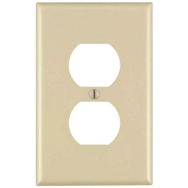 Leviton Ivory 1-Gang Duplex Outlet Wall Plate