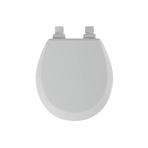 Seasons Premium Wood Round Closed-Front Toilet Seat In White, Slow Close