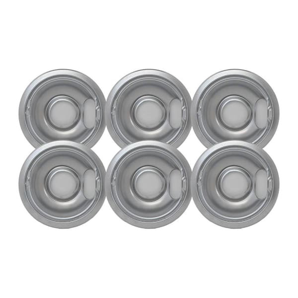 6" Chrome Drip Bowl For Whirlpool, Package Of 6