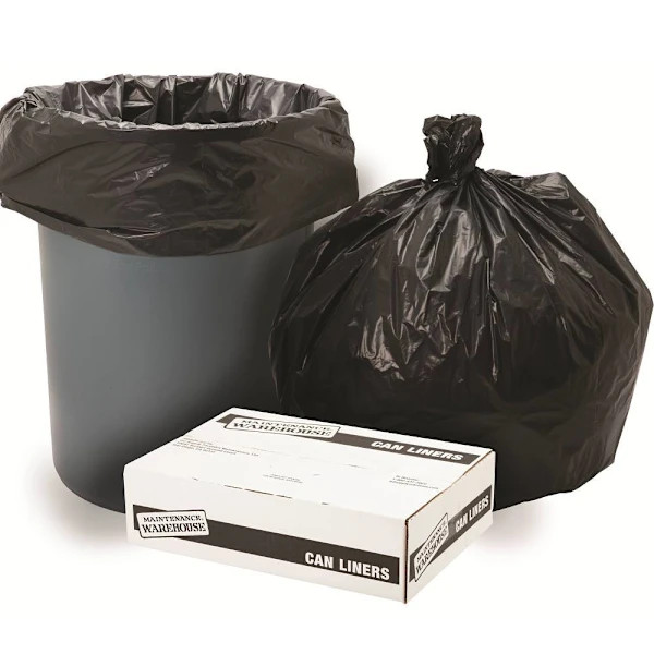 Maintenance Warehouse Pcr Repro Can Liner 33 Gal. 1.25 Mil Low-Density, Black, 33" X 39" Pack Of 100