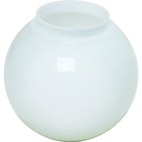 6" Necked Globe, 3-1/4" Fitter, White Acrylic