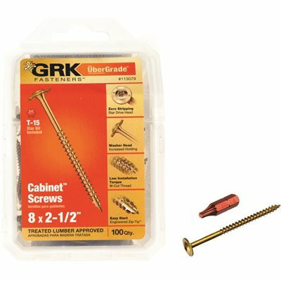 GRK Fasteners #8 x 2-1/2 in. Star Drive Low Profile Washer-Head Wood Cabinet Screw (100 per Pack) - 203525221
