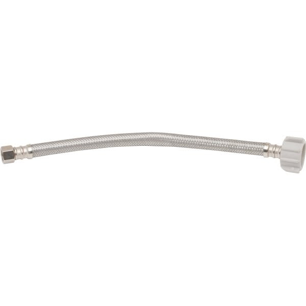 Fluidmaster Stainless Steel Toilet Supply 12" 3/8 Comp X 7/8 Ballcock