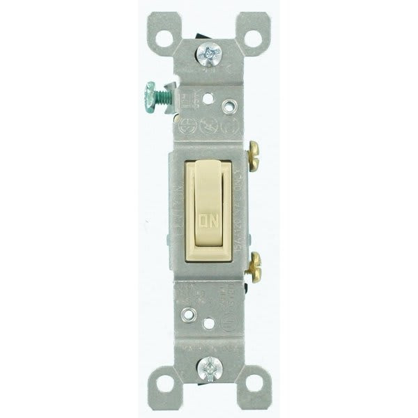 Leviton 15 Amp Single-Pole Toggle Switch, Ivory