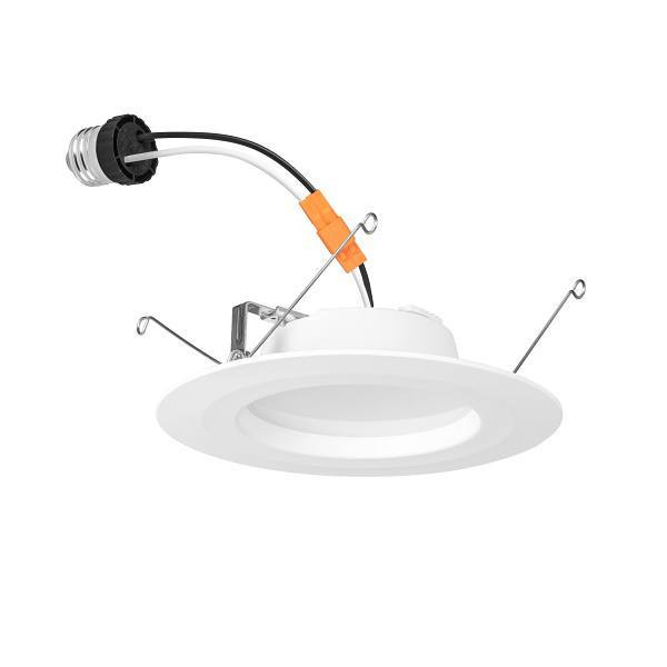 Maintenance Warehouse 5/6 In. Integrated LED White Retrofit Dimmable Recessed Light Trim With Selectable Cct, (4-Pack)