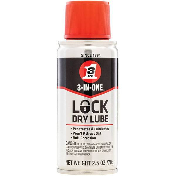 3-In-One 2.5 Oz Lock Dry Lube, Lock Lube And Penetrant