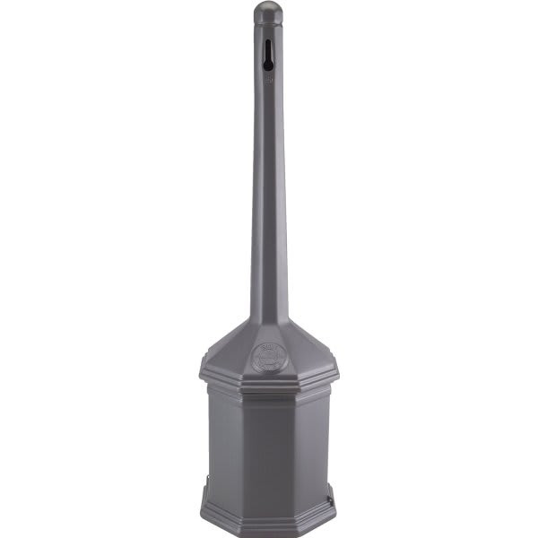 Commercial Zone Products 1.25 G. Snap-Lock, Cigarette Receptacle, Gray
