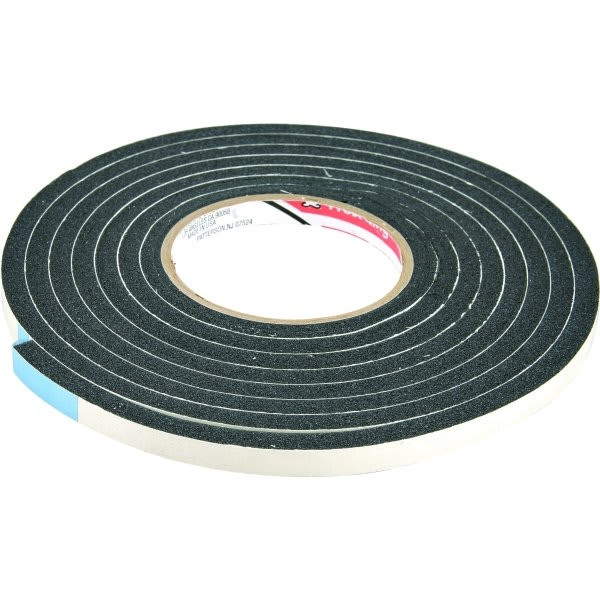 Frost King Sponge Rubber Foam Tape, Black, 3/4"W X 5/16"H X 10'L