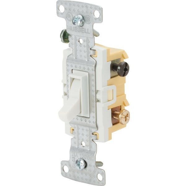 Hubbell 15 Amp 120 Vac 3-Way, Toggle Switch