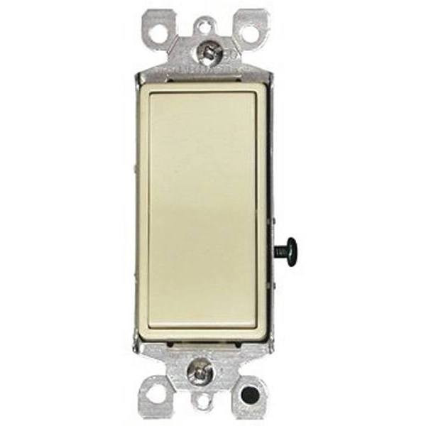 Leviton 120/277v 15a 3-Way Decora Residential-Grade Ac Quiet Rocker Switch (Ivory)