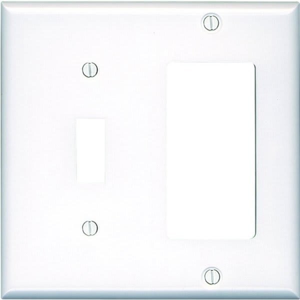 Leviton White 2-Gang 1-Toggle/1-Decorator/Rocker Wall Plate