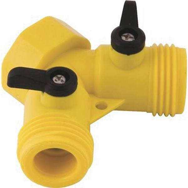 Melnor Siamese Plastic Y-Connector W/ Shut-Off