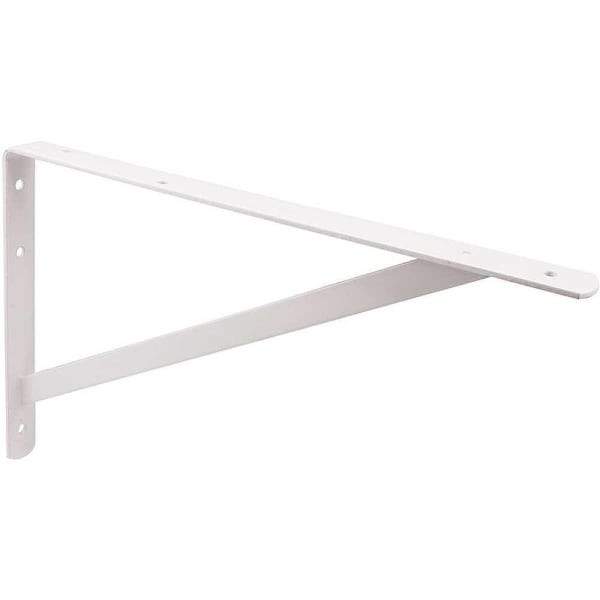 Prime-Line Shelf Pin Bracket, Wall Clip, 3/16" X 16" X 10" White Enamel Finish