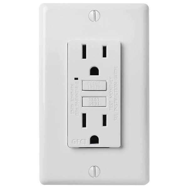 Faith 15a 125v Gfci Duplex Outlet W/ Indicator Light And Wall Plate (White) (10-Pack)