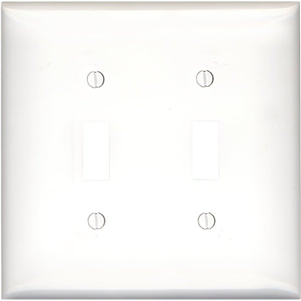 Leviton White 2-Gang Toggle Wall Plate Midway