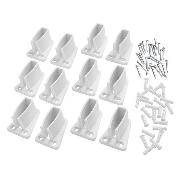 Everbilt Fixed Mount Wall Bracket For Fixed Rod Shelving (12-Pack)