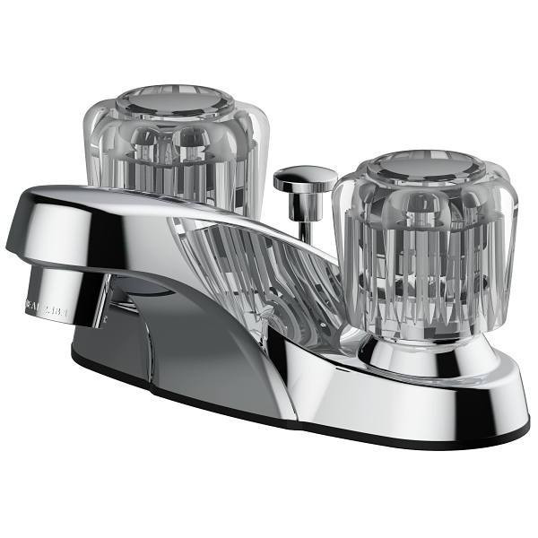 Seasons Builder 1.2 GPM 2-Handle Centerset Low-Arc Bathroom Faucet With Pop Up Drain, Chrome