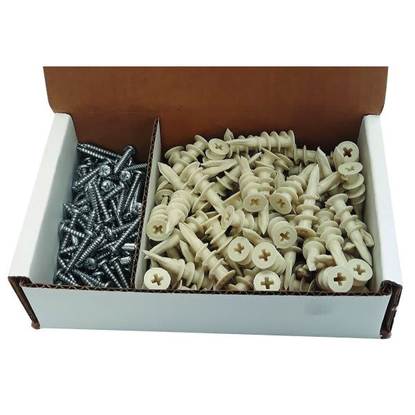 #8 Ez Nylon Wall Anchors W/ Screws Package Of 100