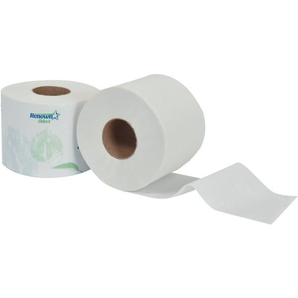 Renown Single Roll Banded 2-Ply Toilet Paper (48 Rolls X 616 Sheets Each)