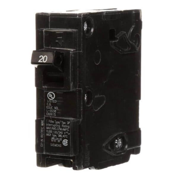 Siemens 20 Amp 120/240 Volt 1-Pole Interchangeable Circuit Breaker
