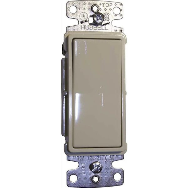 Hubbell Wiring 15 Amp 120-Volt To 277-Volt Single-Pole Rocker Light Switch White