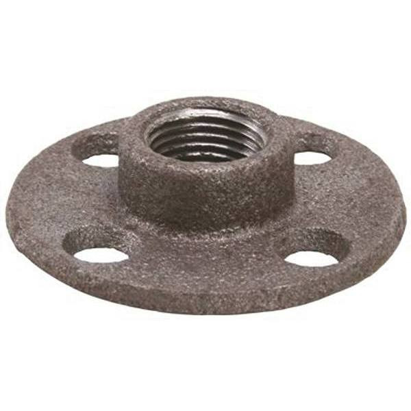 1/2 In. Black Malleable Floor Flange