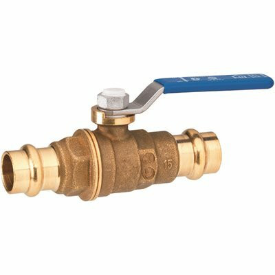 HOMEWERKS 313607142 1-1/2 in. Press x 1-1/2 in. Press Lead Free Brass Ball Valve