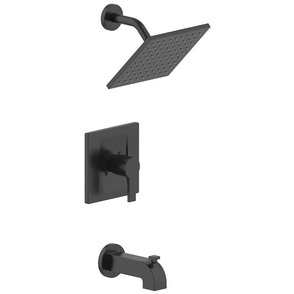 Seasons Westwind Single Handle Tub And Rainshower 1.8 GPM Showerhead In Matte Black