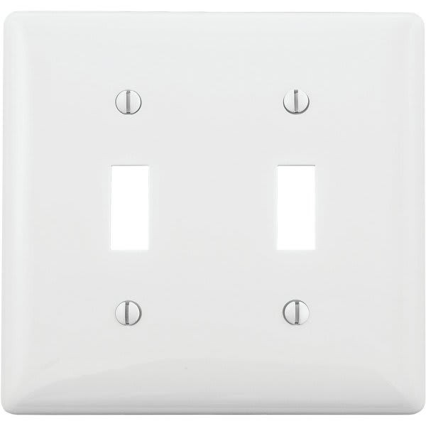 Hubbell 2-Gang White Medium Size Toggle Wall Plate