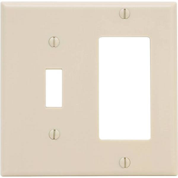 Leviton Ivory 2-Gang 1-Toggle/1-Decorator/Rocker Wall Plate 1-Pack