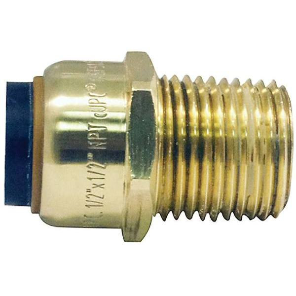 Tectite 1/2 In. Brass Push-To-Connect X Male Pipe Thread Adapter 281007