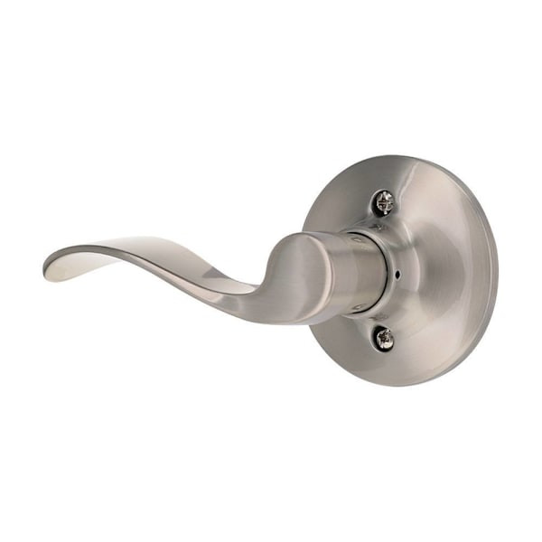 Shield Security Wave Left-Handed Dummy Door Lever In Satin Nickel